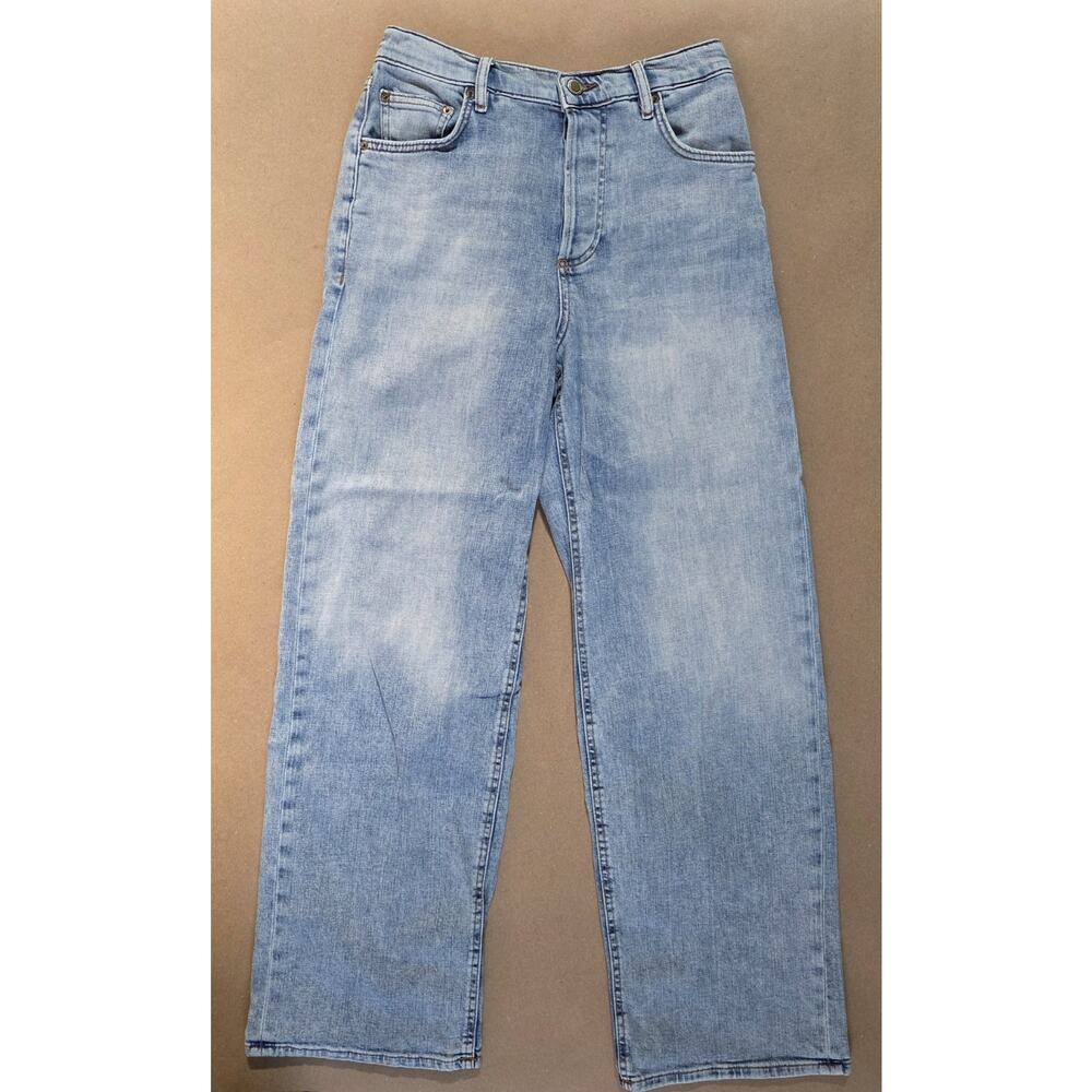 ZARA WOMAN SUPER WIDE-LEG SIZE 4 BLUE JEANS Butt Shape EUR 36 High RISE RN 77302